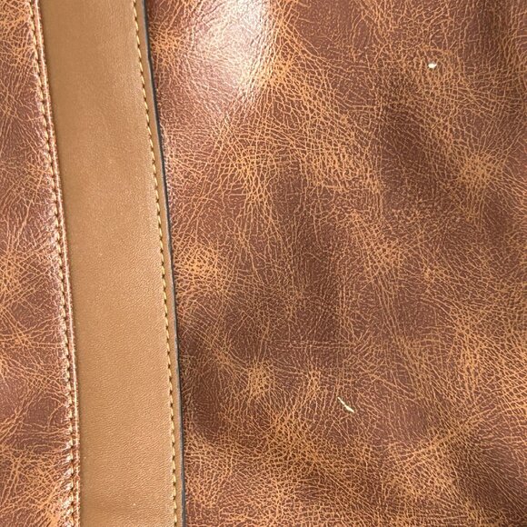 Unisex Cheruty Brown Faux Leather Backpack- Adjustable Straps Zipper Closures - Picture 3 of 10